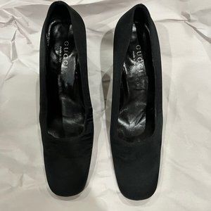 Gucci Vintage Satin Block Heels